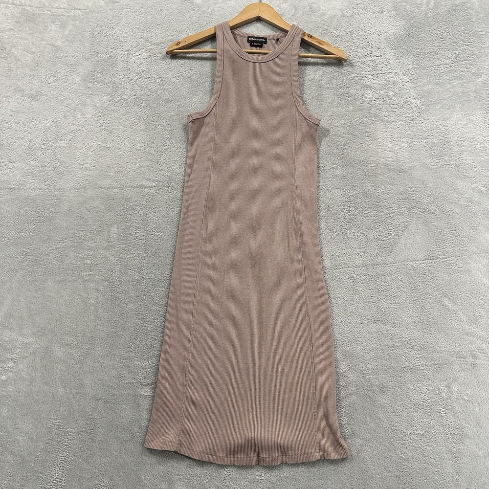 Prana Tank Dress Women's S Pink Nude Midi Ribbed Casual